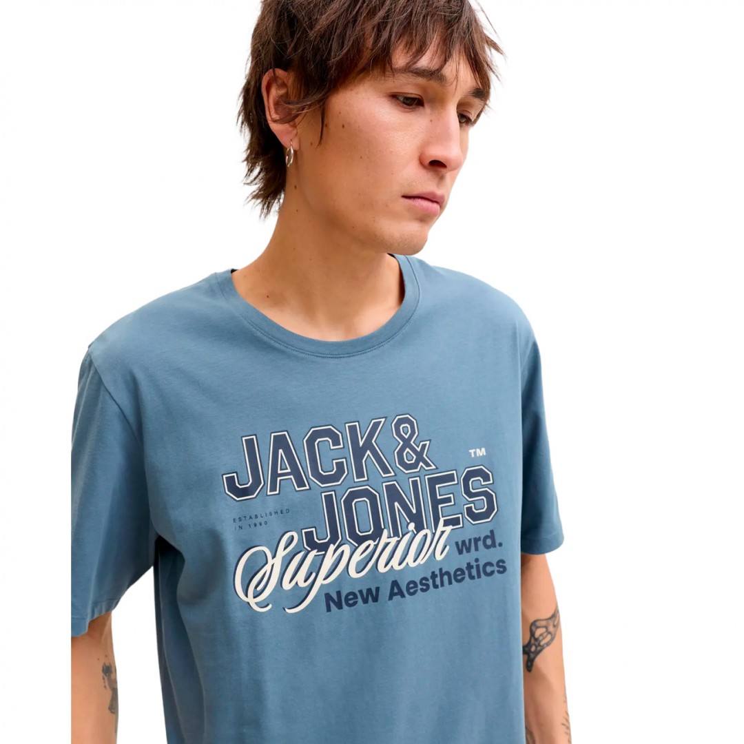 JACK & JONES  JJELOGO TEE SS ONECK 2 COL 12288016-4902165 Blue