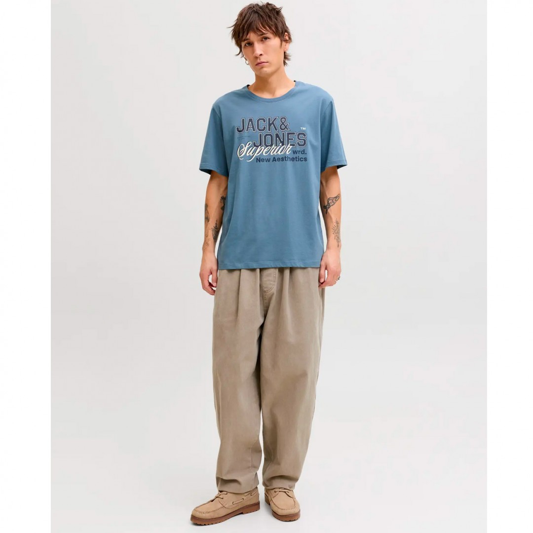 JACK & JONES  JJELOGO TEE SS ONECK 2 COL 12288016-4902165 Blue