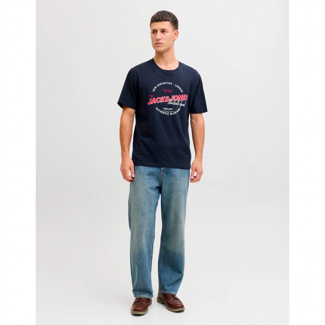 JACK & JONES  JJELOGO TEE SS ONECK 2 COL 12288016-4932814 Blue