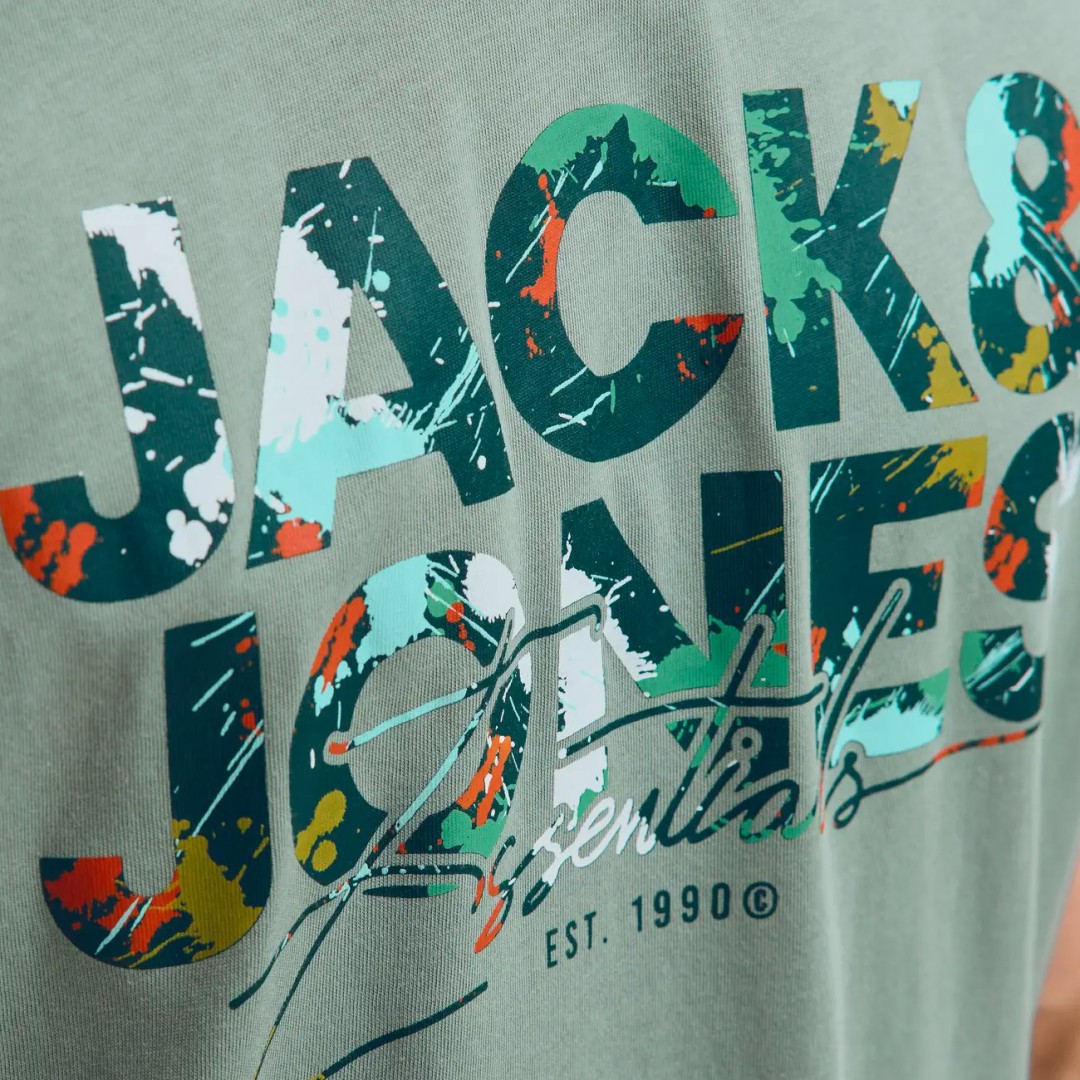 JACK & JONES JJGEPLAS TEE SS CREW NECK 12278523-4776141 Πράσινο