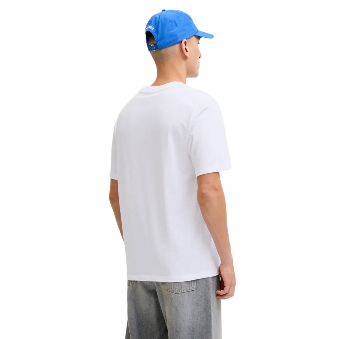 JACK & JONES JCOFUSION DOTS PRINT TEE SS CREW SN 12289863-4914710 BRIGHT WHITE Λευκό