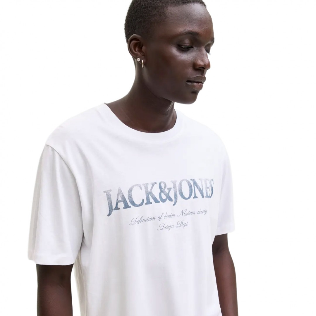 JACK & JONES JJDEVIN DAYTONA PRINT TEE SS CREW LN 12290173-4918928 BRIGHT WHITE White