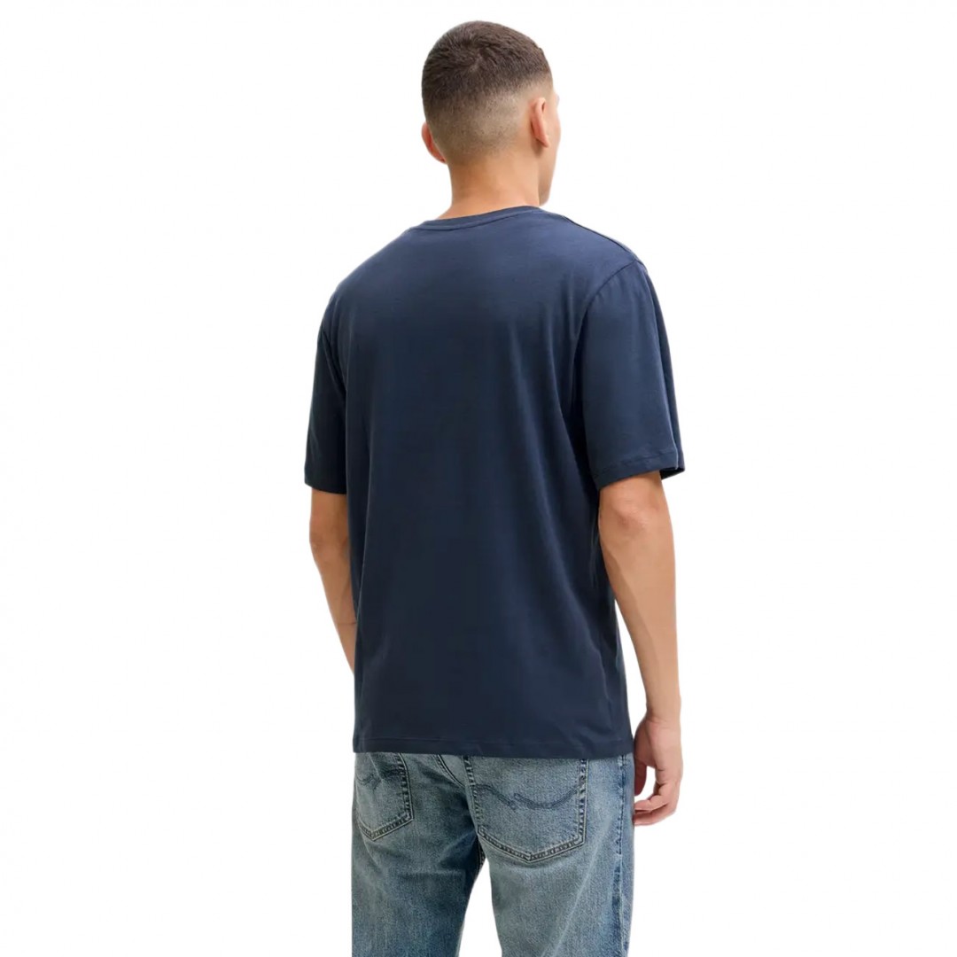 JACK & JONES JJDEVIN DAYTONA PRINT TEE SS CREW LN 12290173-4918929 NAVY BLAZER Μπλε