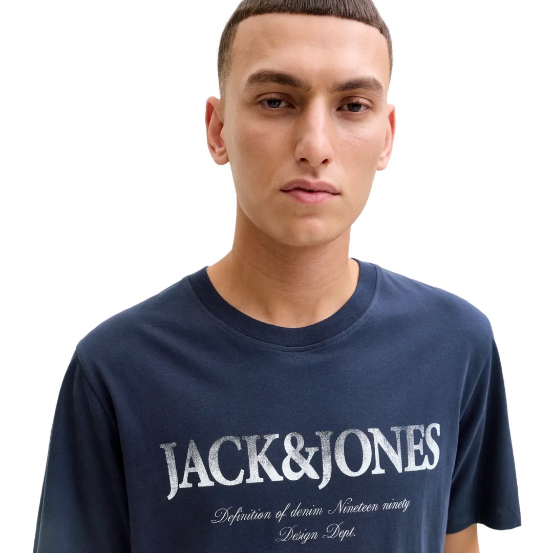 JACK & JONES JJDEVIN DAYTONA PRINT TEE SS CREW LN 12290173-4918929 NAVY BLAZER Μπλε