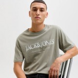 JACK & JONES JJDEVIN DAYTONA PRINT TEE SS CREW LN 12290173-4918930 VETIVER Κhaki Image 1