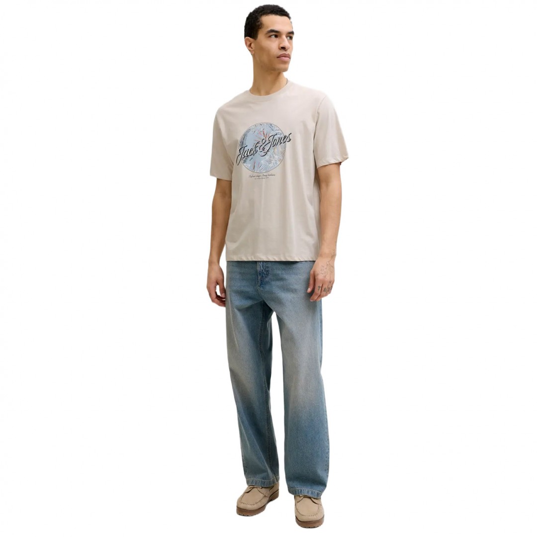 JACK & JONES JJHONOLULU SHAPE TEE SS CREW NECK LN 12288088-4889172 MOONBEAM Ecru