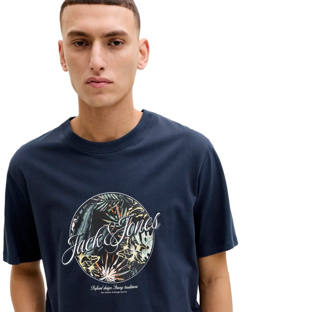 JACK & JONES JJHONOLULU SHAPE TEE SS CREW NECK LN 12288088-4889176 NAVY BLAZER Blue