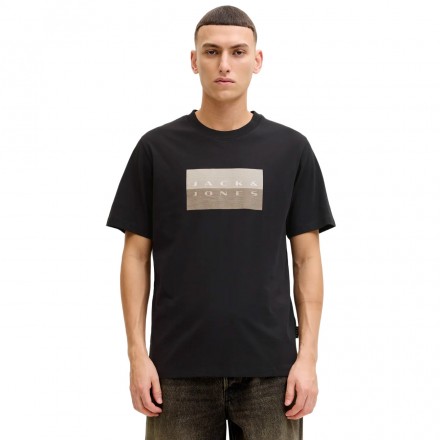 JACK & JONES JCOFUSION DOTS PRINT TEE SS CREW SN 12289863-4914711 BLACK Black