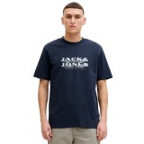 JACK & JONES JCOFUSION JJ BRANDING TEE SS 12289880-4914837 Μπλε Εικόνα 
