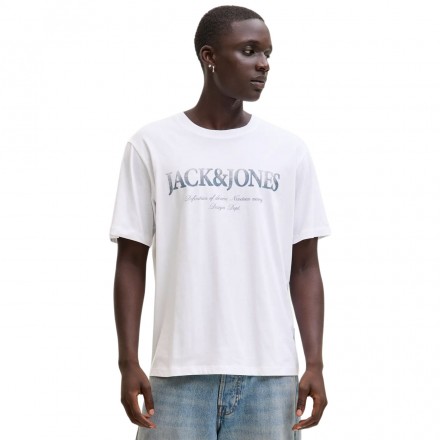 JACK & JONES JJDEVIN DAYTONA PRINT TEE SS CREW LN 12290173-4918928 BRIGHT WHITE White