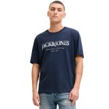 JACK & JONES JJDEVIN DAYTONA PRINT TEE SS CREW LN 12290173-4918929 NAVY BLAZER Μπλε Εικόνα 