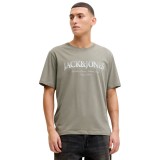 JACK & JONES JJDEVIN DAYTONA PRINT TEE SS CREW LN 12290173-4918930 VETIVER Κhaki Image 