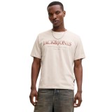JACK & JONES JJDEVIN DAYTONA PRINT TEE SS CREW LN 12290173-4918931 MOONBEAM Ecru Image 