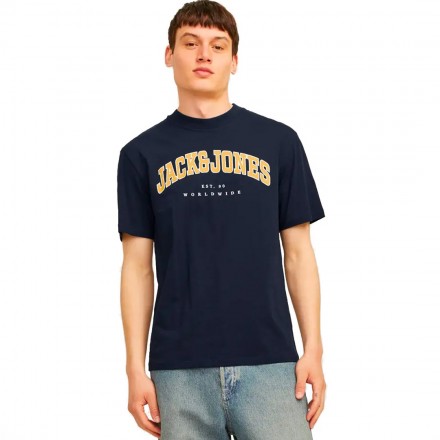 JACK & JONES JJECALEB VARSITY TEE SS 12257579-4517370 NAVY BLAZER Μπλε