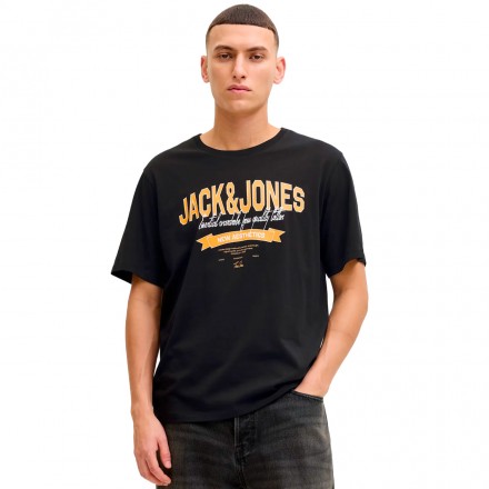 JACK & JONES  JJELOGO TEE SS ONECK 2 COL 12288016-4902159 Black