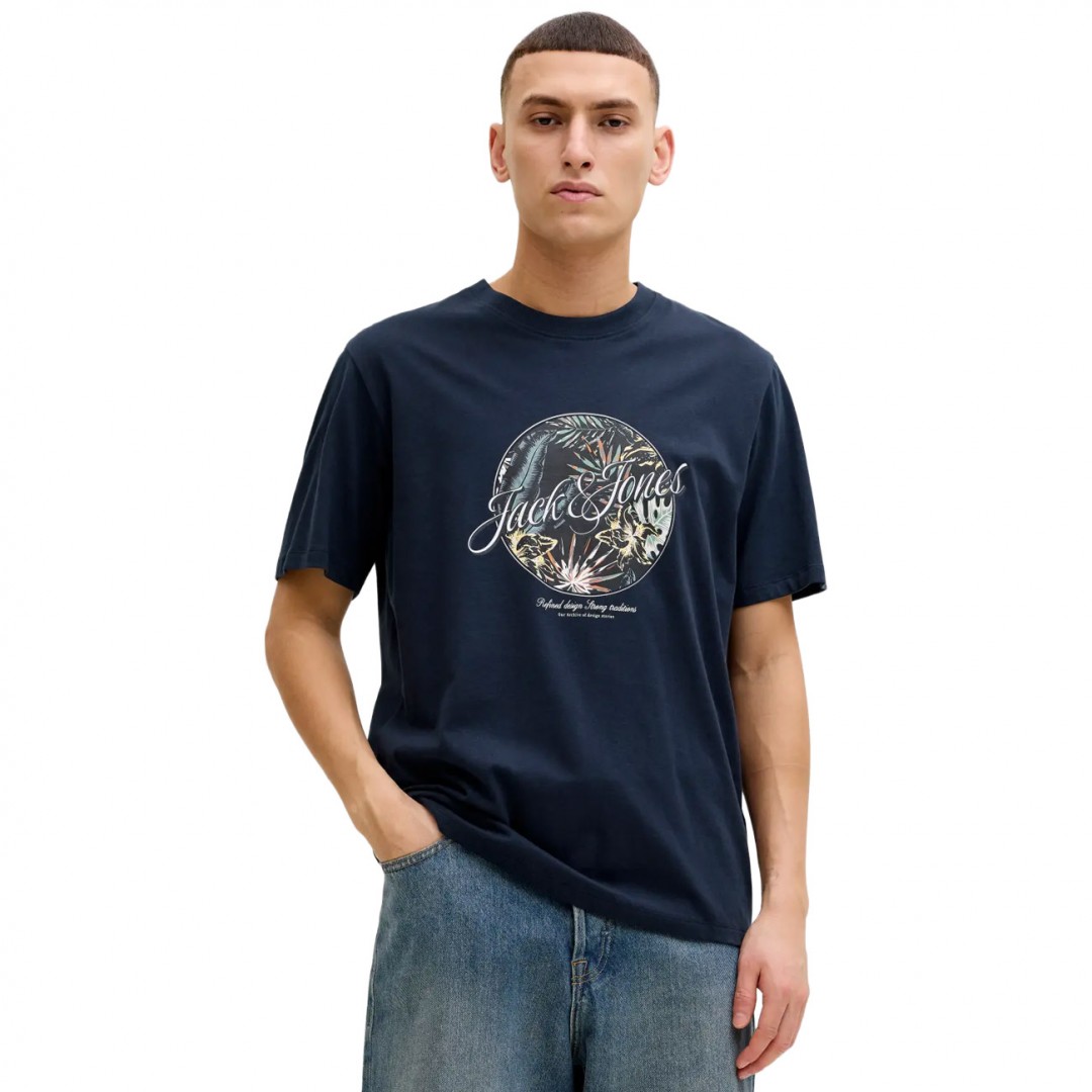 JACK & JONES JJHONOLULU SHAPE TEE SS CREW NECK LN 12288088-4889176 NAVY BLAZER Blue