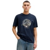 JACK & JONES JJHONOLULU SHAPE TEE SS CREW NECK LN 12288088-4889176 NAVY BLAZER Blue Image 