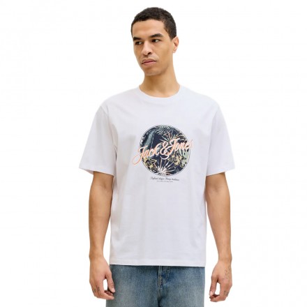 JACK & JONES JJHONOLULU SHAPE TEE SS CREW NECK LN 12288088-4894806 BRIGHT WHITE White