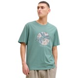JACK & JONES JJHONOLULU SHAPE TEE SS CREW NECK LN 12288088-4894807 MINERAL BLUE Turquoise Image 