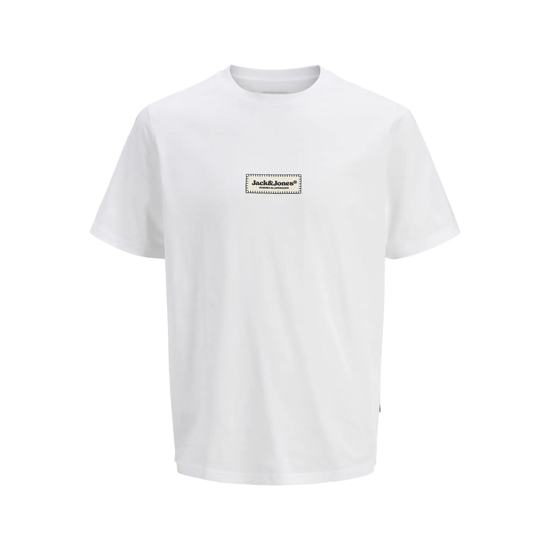 JACK & JONES JORSPLIT FAKESTITCH BRANDING TEE SS 12273182-4703880 Λευκό