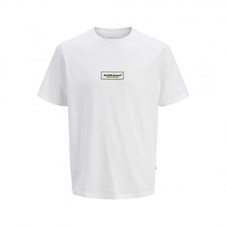 JACK & JONES JORSPLIT FAKESTITCH BRANDING TEE SS 12273182-4703880 White