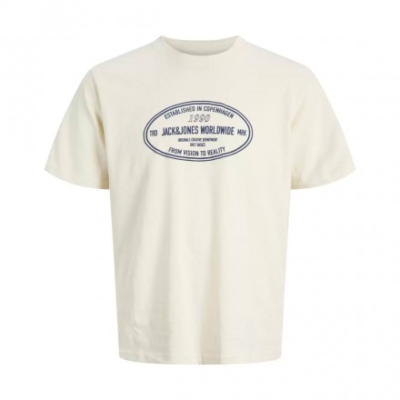 JACK & JONES JORYORK FRONT TEE SS CREW NECK 12283800-ANTIQUE WHITE Εκρού
