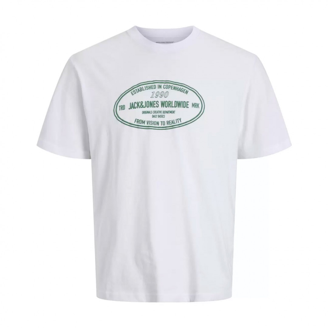 JACK & JONES JORYORK FRONT TEE SS CREW NECK 12283800-BRIGHT WHITE Λευκό
