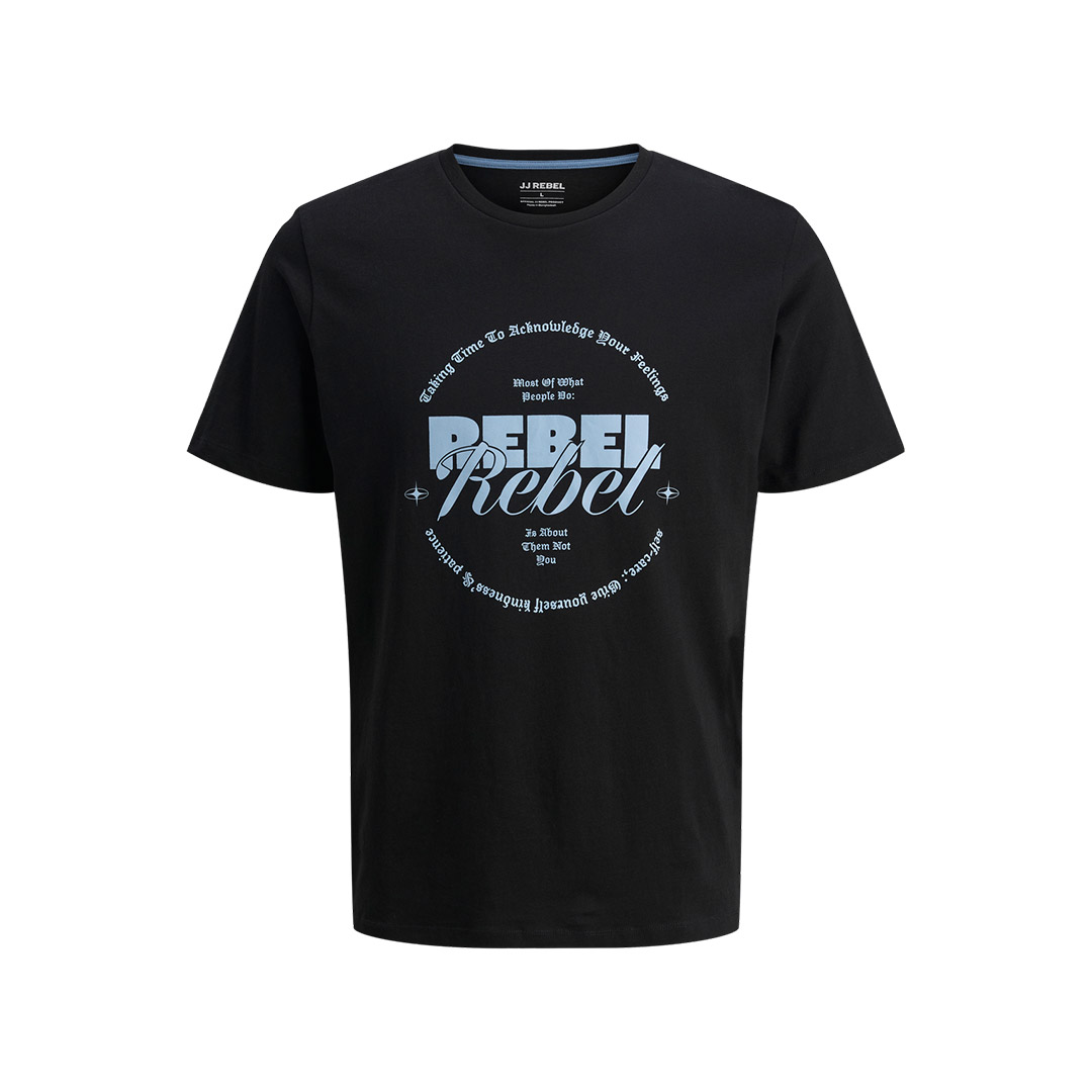 JJ REBEL JREBGRAY TEE SS CREW NECK 12282381-BLACK Black