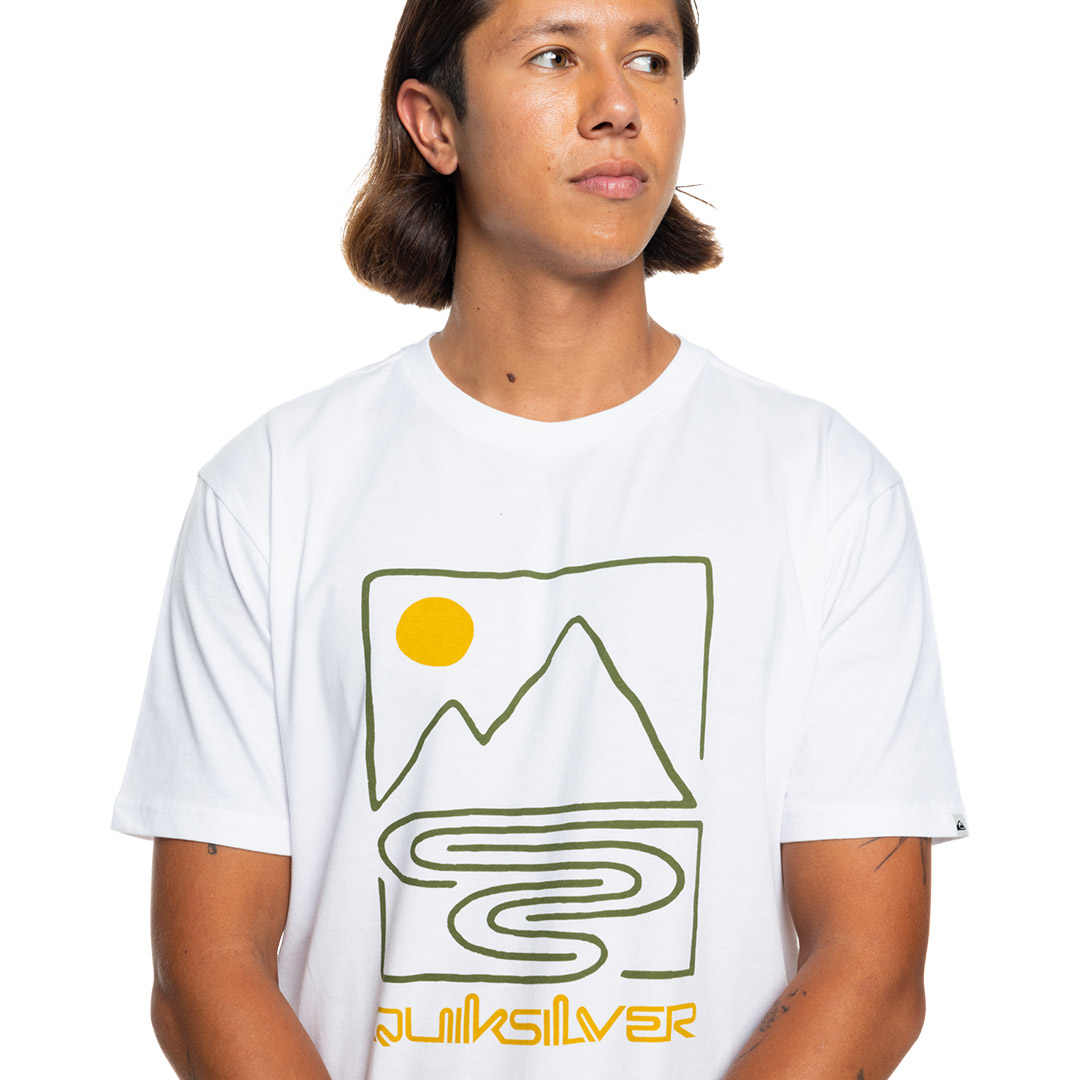 QUIKSILVER QS OUTLINE MOUNTAINS SS EQYZT07897-WBB0 Λευκό