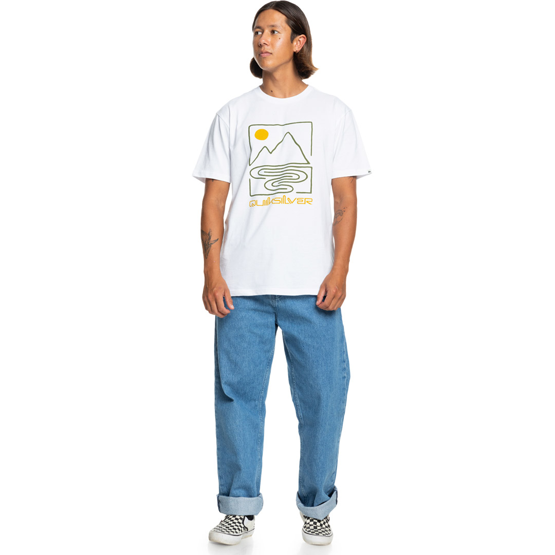 QUIKSILVER QS OUTLINE MOUNTAINS SS EQYZT07897-WBB0 Λευκό