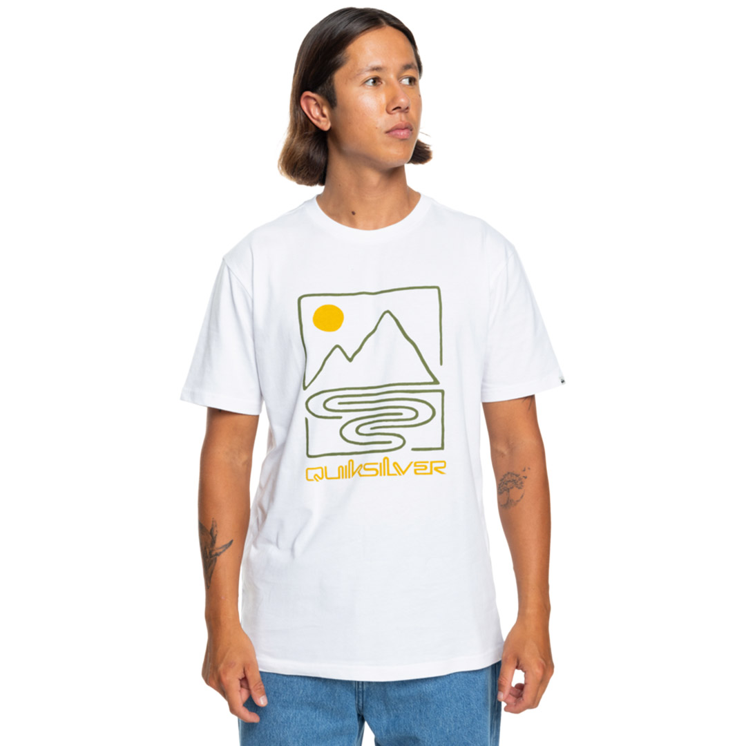 QUIKSILVER QS OUTLINE MOUNTAINS SS EQYZT07897-WBB0 Λευκό