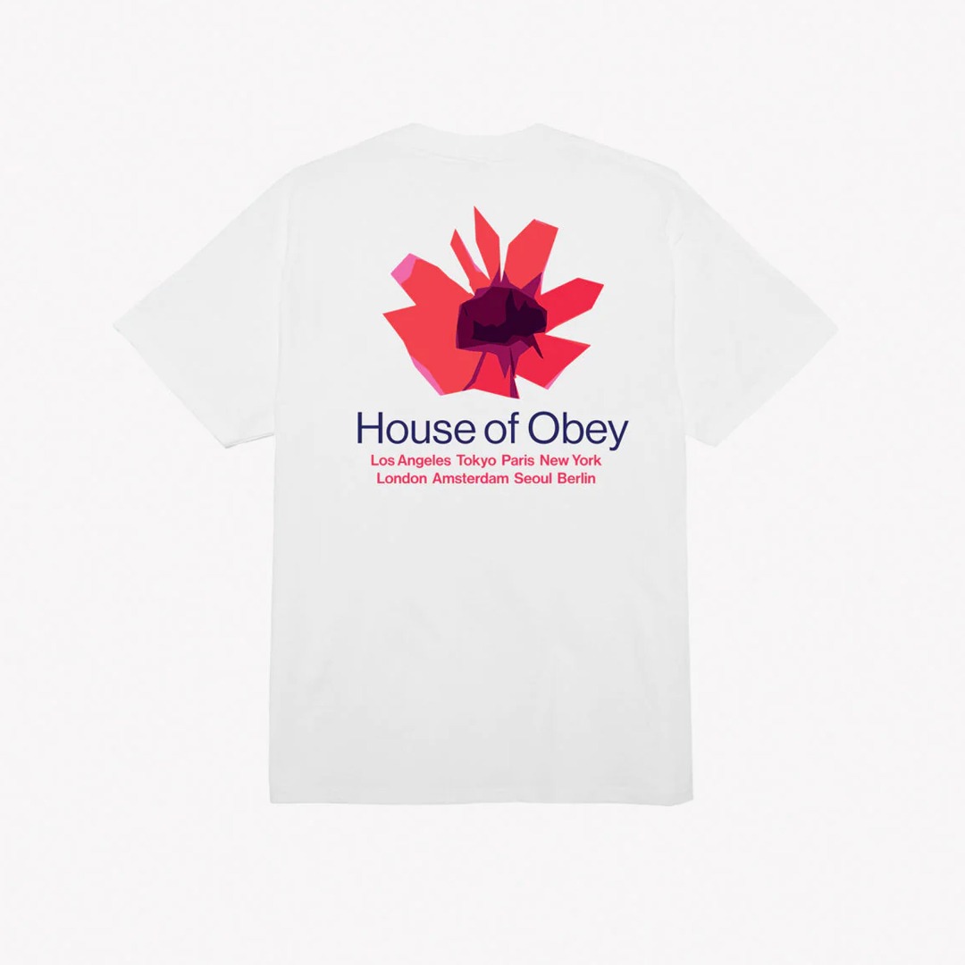 OBEY HOUSE OF OBEY FLORAL CLASSIC TEE 165263709-WHT Λευκό