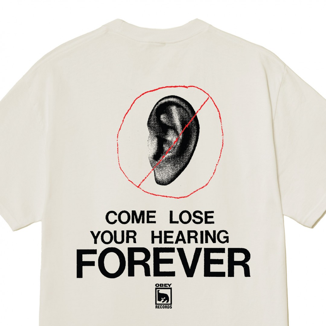 OBEY COME LOSE YOUR HEARING TEE 165264354-VWH Εκρού