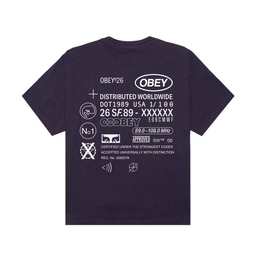 OBEY CODE TEE 167924337-PUV Purple