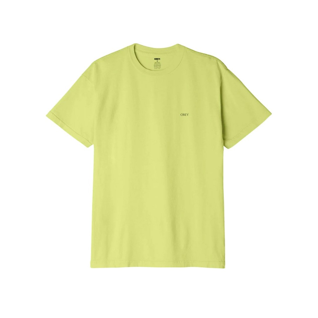 OBEY TORN ICON FACE ORGANIC TEE 163003406-CEL Lime