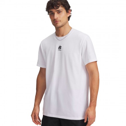 UNDER ARMOUR CURRY HVYWEIGHT LOGO TEE 1387107-100 Λευκό
