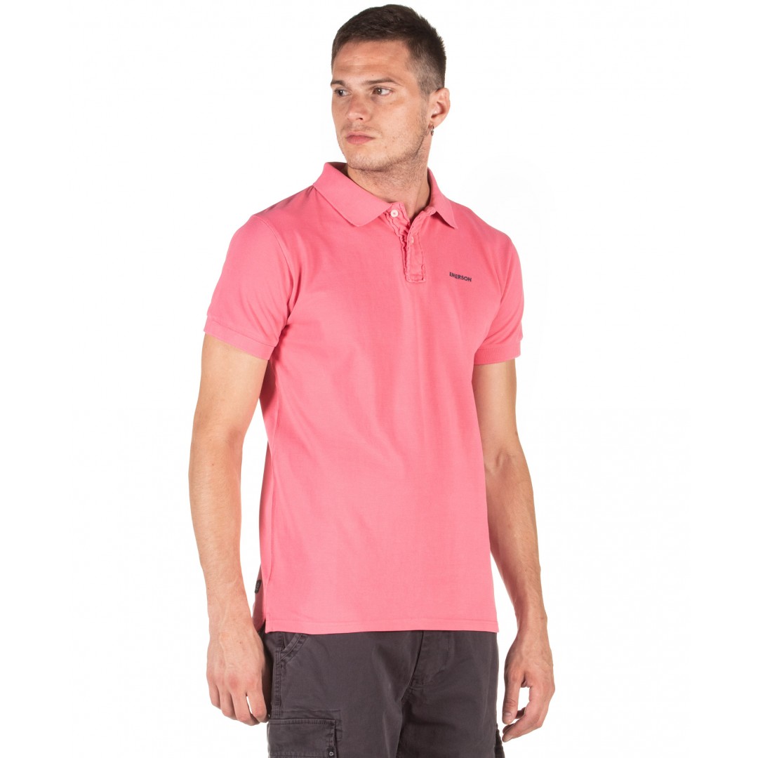 EMERSON GARMENT DYED POLO PIQUE SHIRT 201.EM35.71GD-GD CORAL PINK Κοραλί