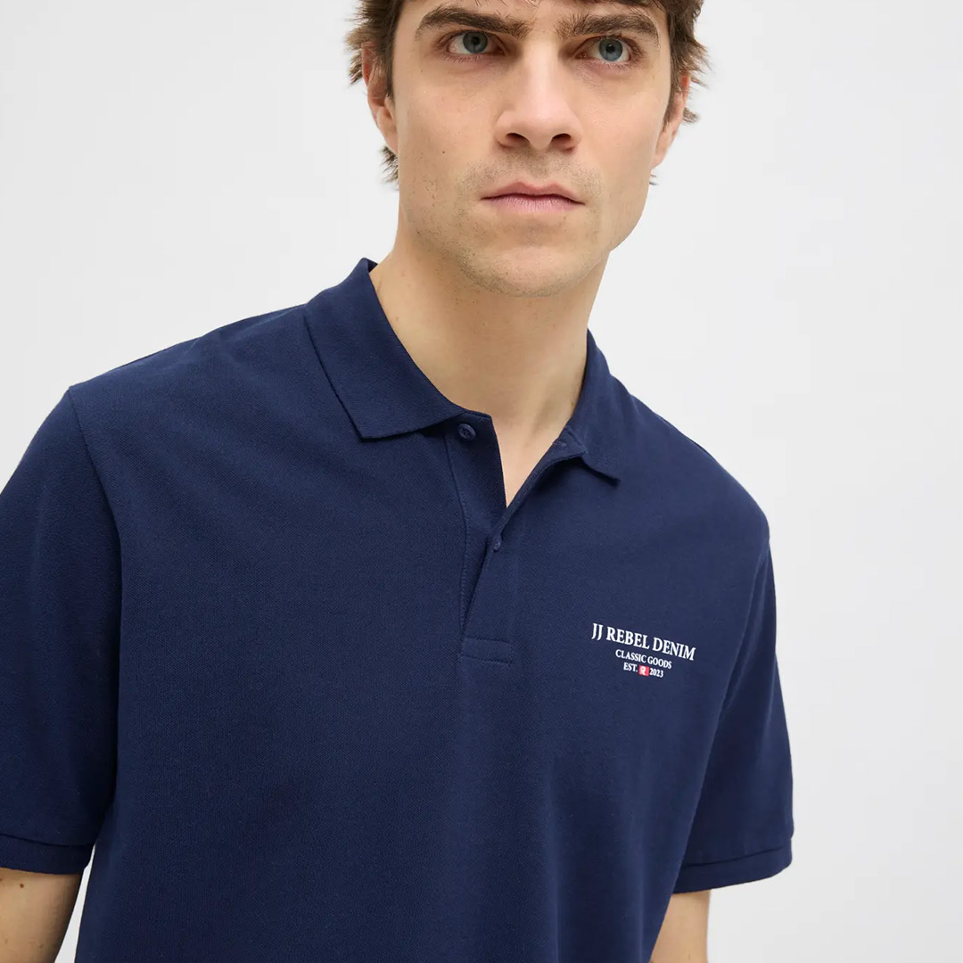 JJ REBEL PRINT POLO SS 12274160-4713024 Μπλε