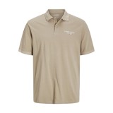 JJ REBEL PRINT POLO SS 12274160-4713025 Μπέζ Εικόνα 