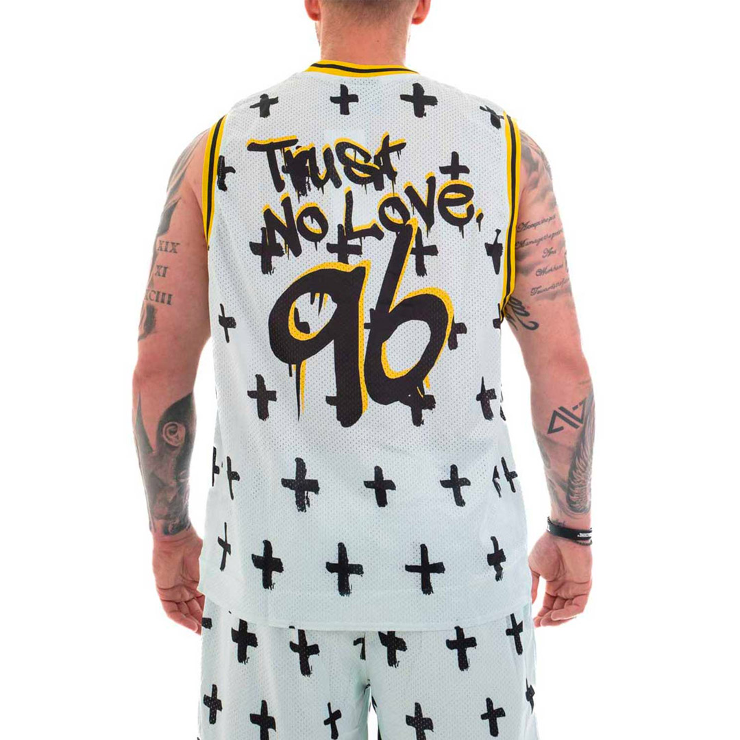 BEE UNUSUAL "TRUST NO LOVE 96" BASKETBALL JERSEY TOP AT-232403-WHITE Λευκό