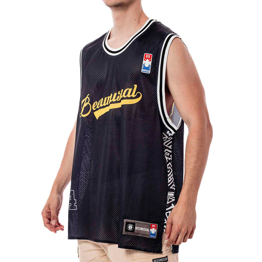 BEE UNUSUAL MESH TANK TOP B&W AT-243012-BLACK Μαύρο