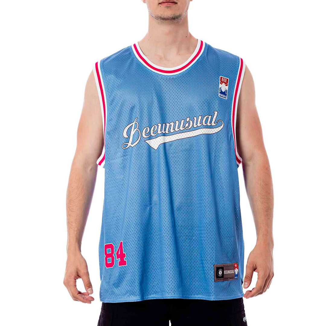 BEE UNUSUAL MESH TANK TOP AT-249008-LIGHT BLUE Σιελ