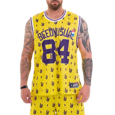 BEE UNUSUAL "THIS BEE IS ALWAYS HIGH" BASKETBALL JERSEY TOP AT-232405-YELLOW Κίτρινο