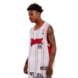 BEE UNUSUAL BASKETBALL RETRO JERSEY TANK AT-259013-WHITE/RED Λευκό Εικόνα 1
