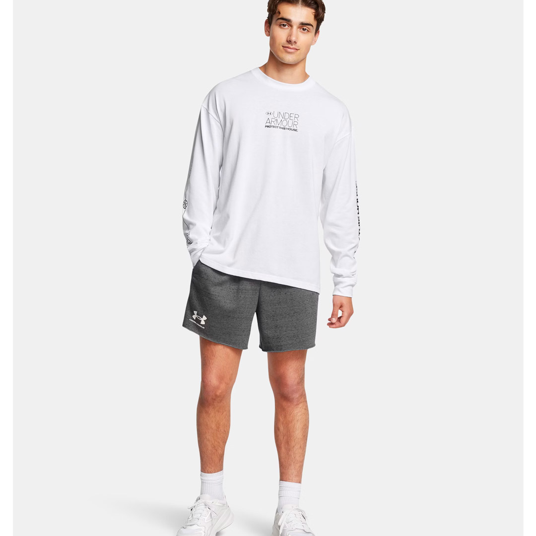 UNDER ARMOUR RIVAL TERRY 6IN SHORT 1382427-025 Coal