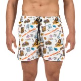 BEE UNUSUAL BUZZED ON FLOWERS SWIM SHORTS OFF WHITE BS-263206-OFF WHITE Εκρού Εικόνα 