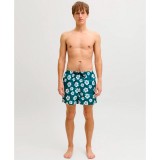 JJ REBEL SWIM SHORT PRINT 12270764-MALLARD GREEN Πετρόλ Εικόνα 2
