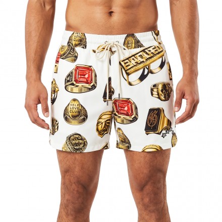 GRIMEY THE OG TOUR SWIMMING SHORTS GBS210-OWHT Εκρού