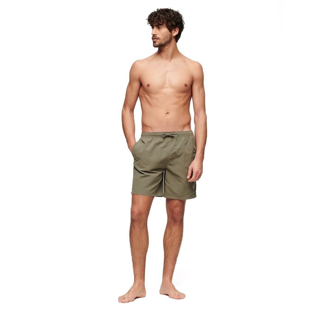 SUPERDRY D2 SDCD PREMIUM EMB 17" SWIM SHORT M3010227A-1KH Κhaki