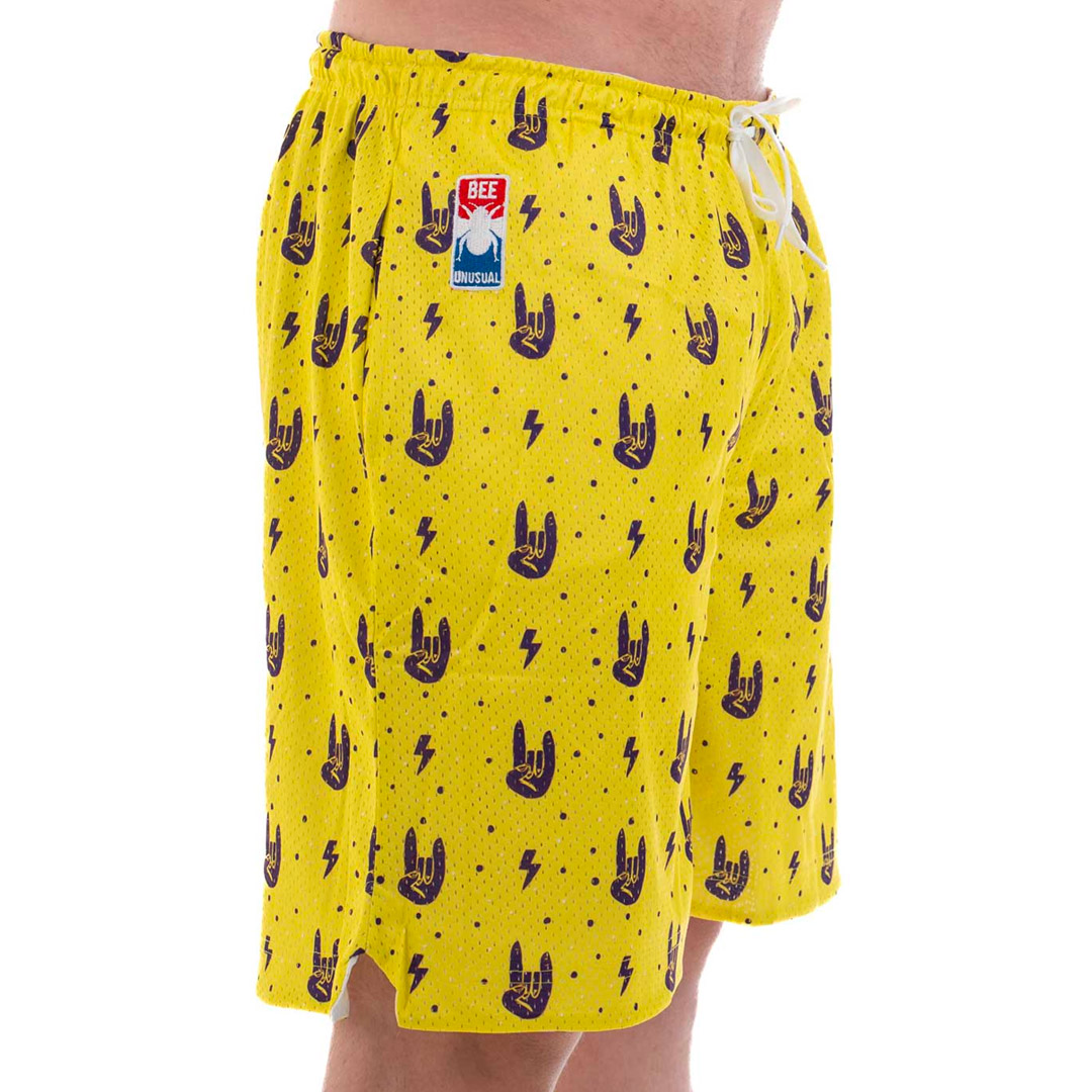 BEE UNUSUAL "THIS BEE IS ALWAYS HIGH" BASKETBALL SHORTS AB-232305-YELLOW Κίτρινο